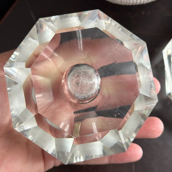 Vintage led crystal faceted octagon shape perfume bottle and trinket dish. - Picture 5 of 10
